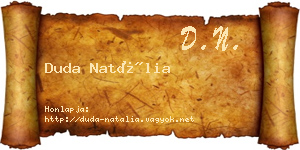 Duda Natália névjegykártya