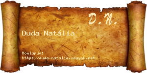 Duda Natália névjegykártya