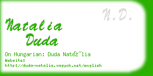 natalia duda business card